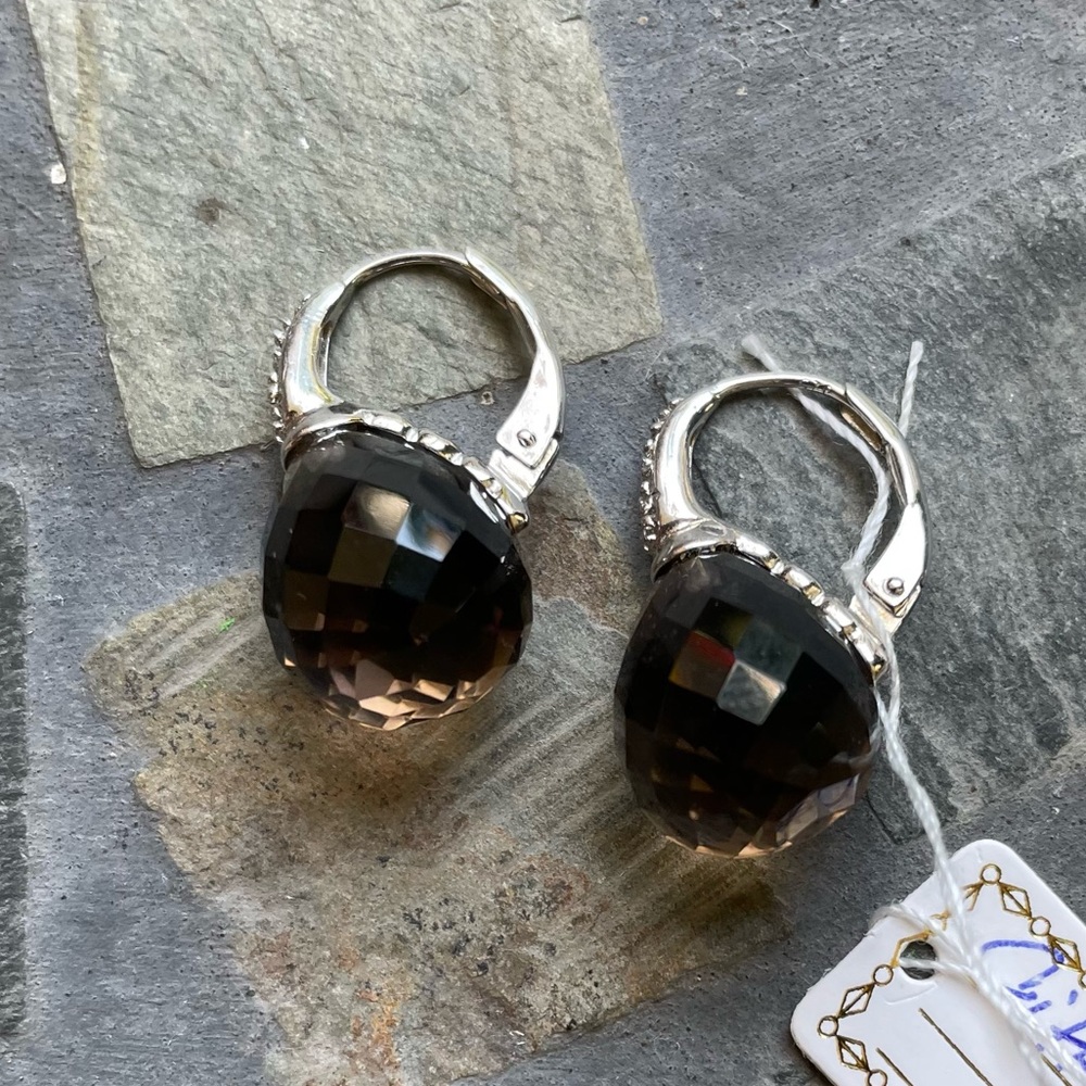 Citrine/CZ Sterling Silver Earrings